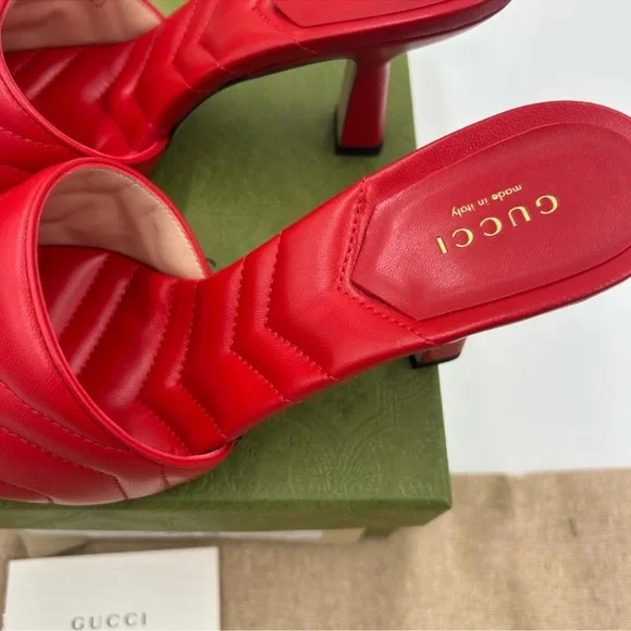 Women’s Gucci, GG Marmont, leather slide, sandal size 39 made in Italy - Picture 7 of 11